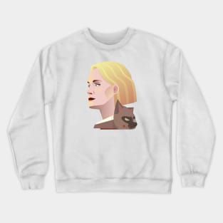 Girl with Zombie Cat Crewneck Sweatshirt